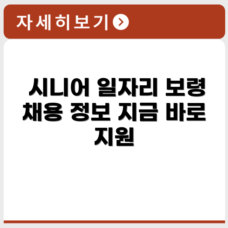 충청남도 보령 시니어클럽 노인 시니어 일자리 사업 채용정보 홈페이지