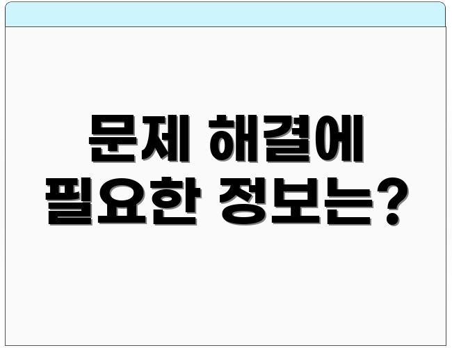문제 해결에 필요한 정보는?