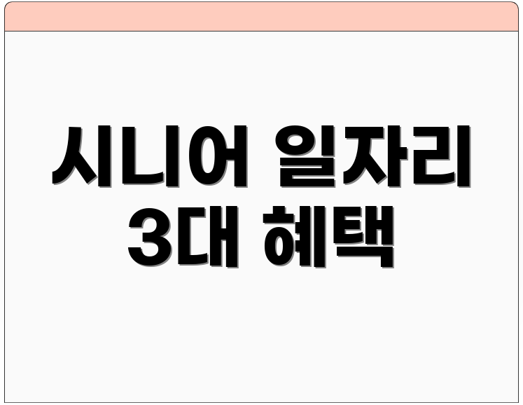 시니어 일자리 3대 혜택