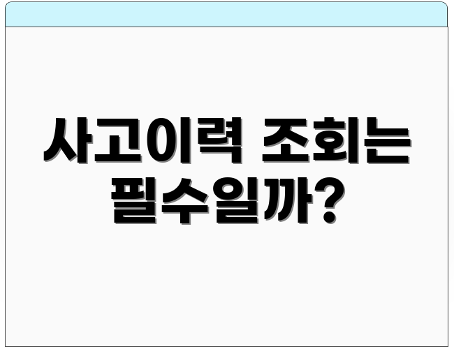 사고이력 조회는 필수일까?
