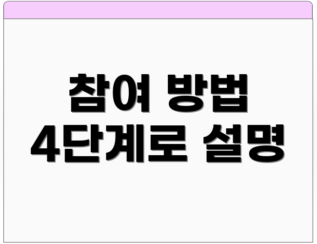 참여 방법 4단계로 설명