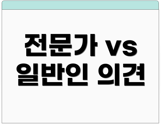 전문가 vs 일반인 의견