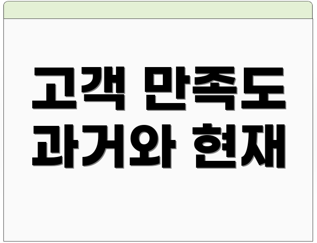 고객 만족도 과거와 현재