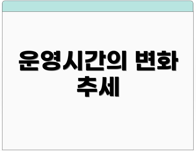 운영시간의 변화 추세
