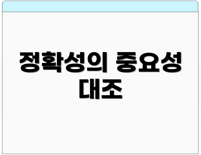 정확성의 중요성 대조