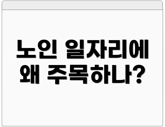 노인 일자리에 왜 주목하나?
