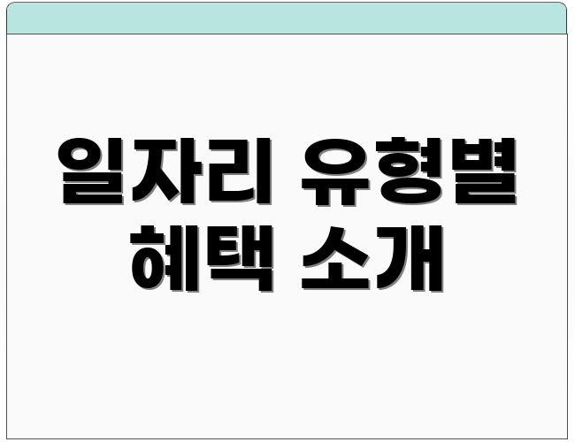 일자리 유형별 혜택 소개