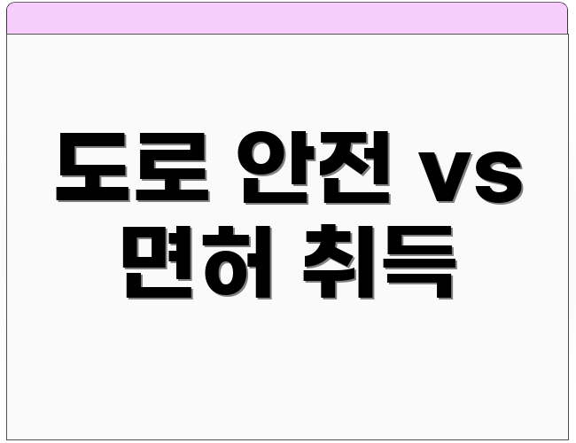 도로 안전 vs 면허 취득
