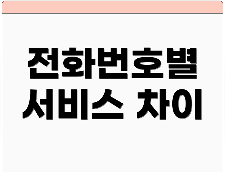 전화번호별 서비스 차이