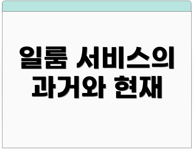 일룸 서비스의 과거와 현재