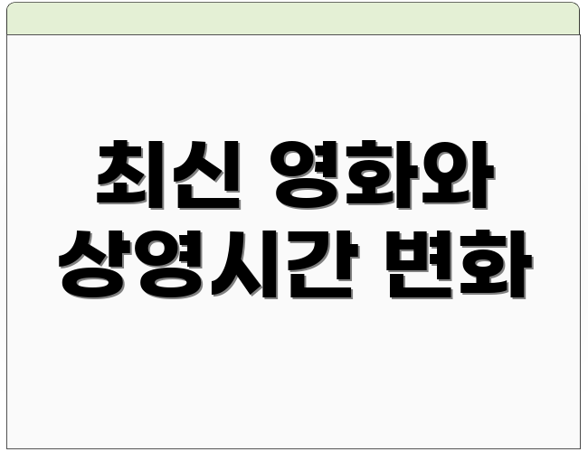 최신 영화와 상영시간 변화