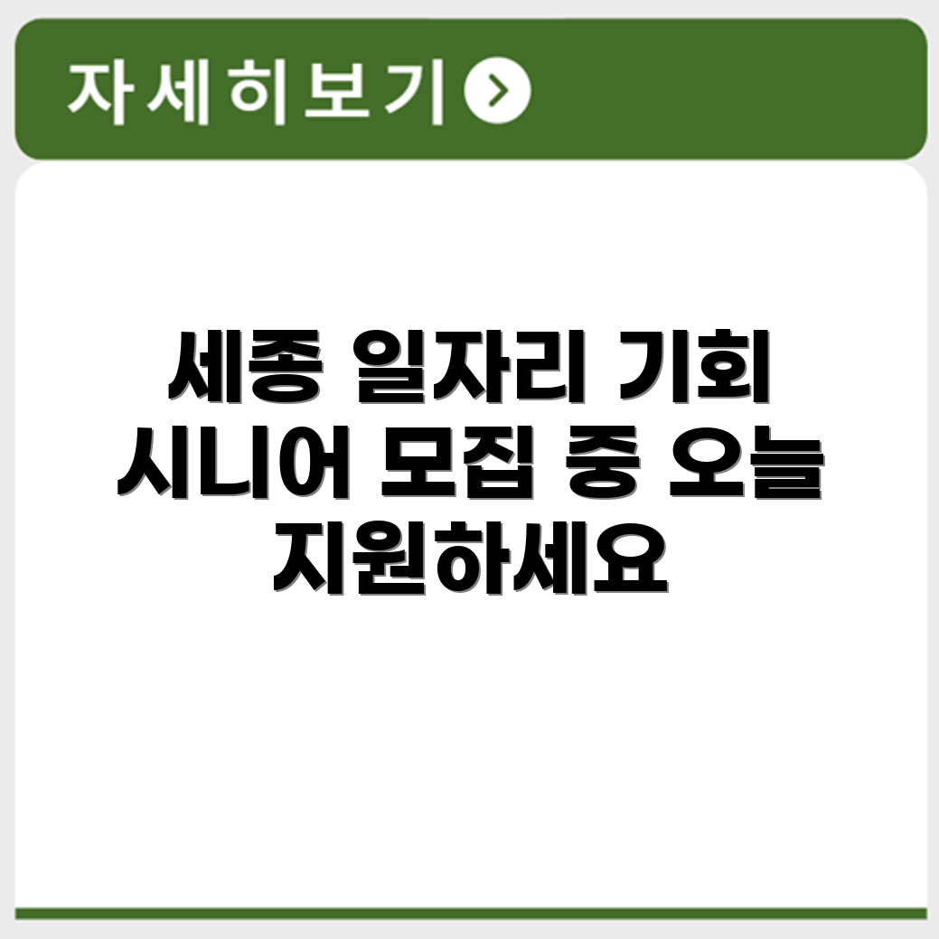 세종 세종 시니어클럽 노인 시니어 일자리 사업 채용정보 홈페이지