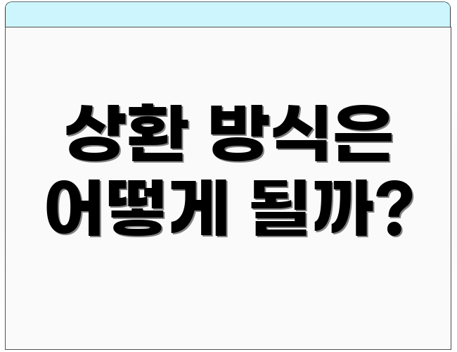 상환 방식은 어떻게 될까?