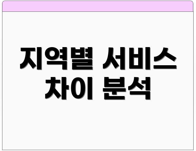 지역별 서비스 차이 분석