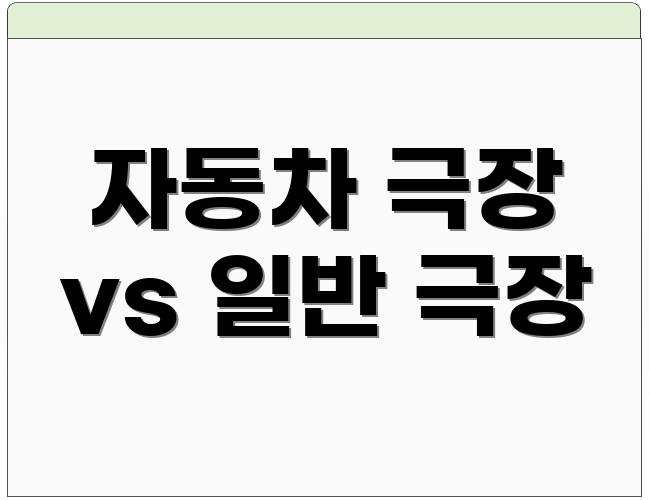 자동차 극장 vs 일반 극장