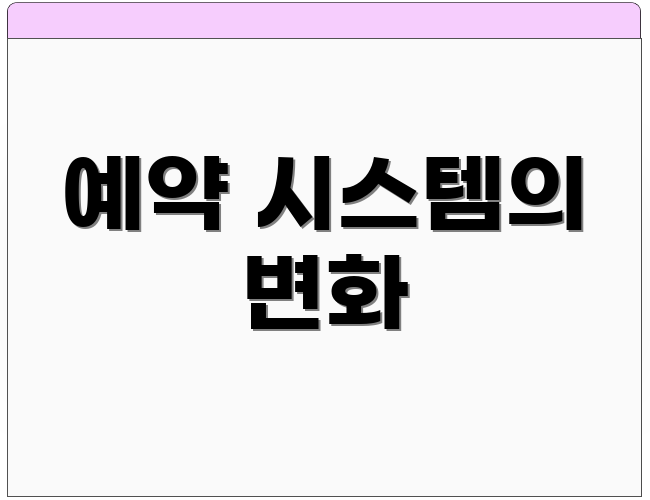 예약 시스템의 변화