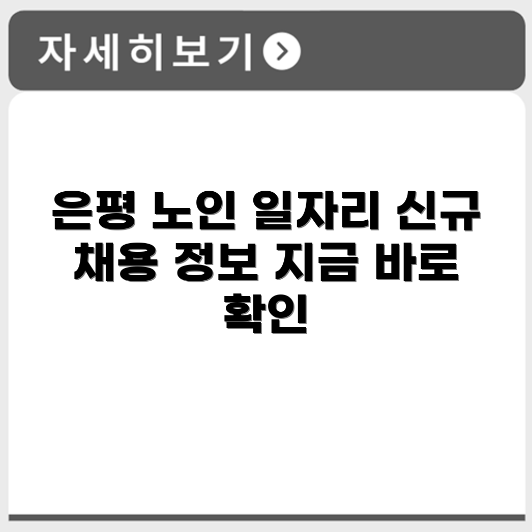 서울 은평 시니어클럽 노인 시니어 일자리 사업 채용정보 홈페이지