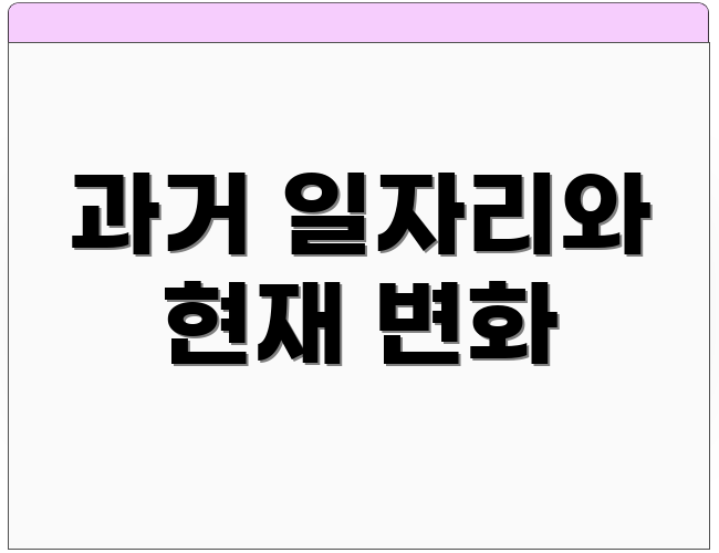 과거 일자리와 현재 변화