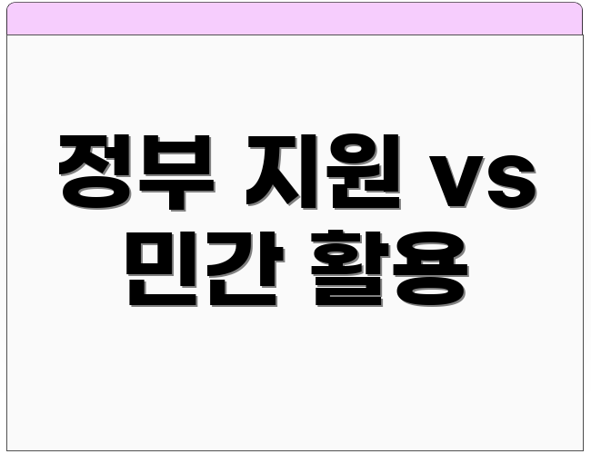 정부 지원 vs 민간 활용