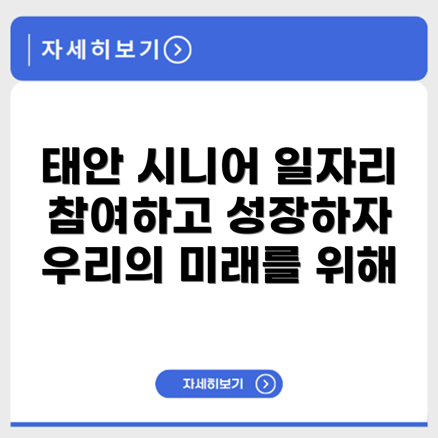충청남도 태안군 시니어클럽 노인 시니어 일자리 사업 채용정보 홈페이지