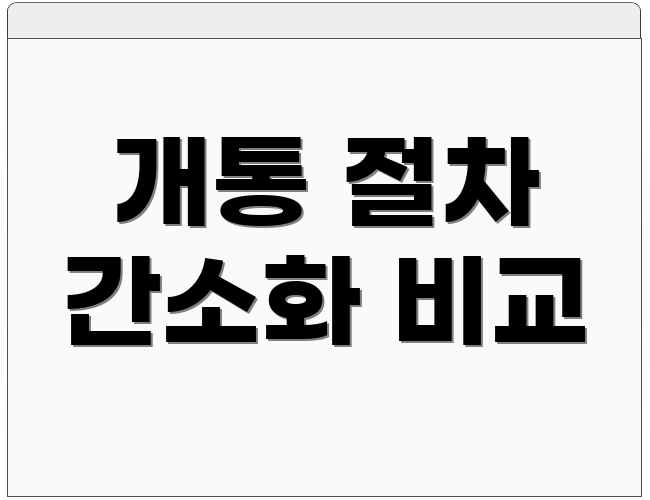 개통 절차 간소화 비교