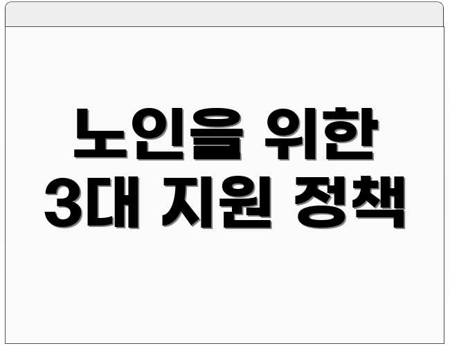 노인을 위한 3대 지원 정책