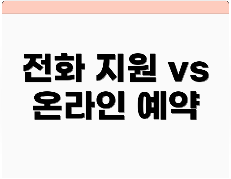 전화 지원 vs 온라인 예약
