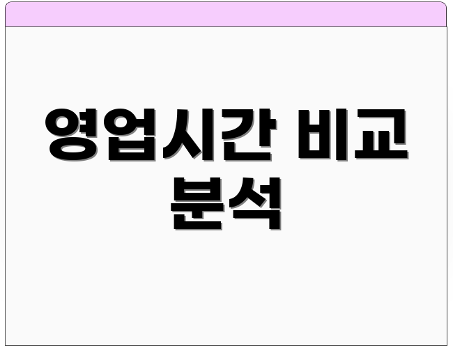 영업시간 비교 분석