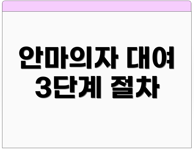 안마의자 대여 3단계 절차