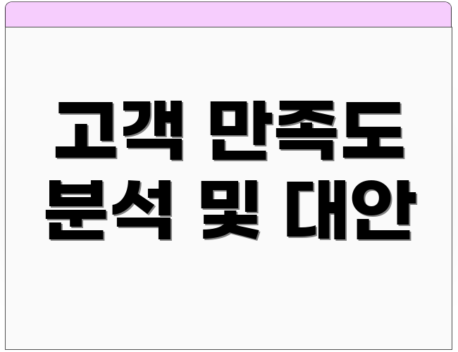 고객 만족도 분석 및 대안