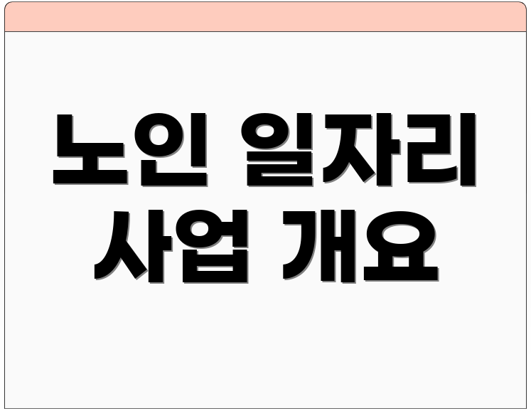노인 일자리 사업 개요