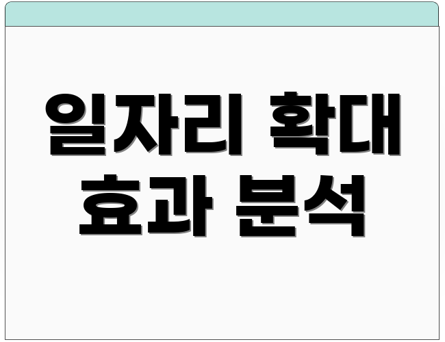 일자리 확대 효과 분석