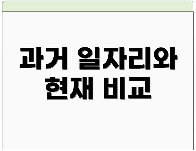 과거 일자리와 현재 비교