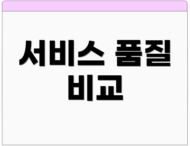 서비스 품질 비교