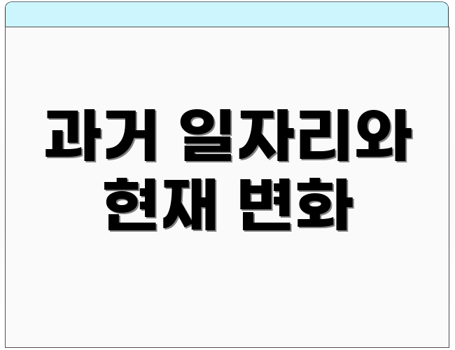 과거 일자리와 현재 변화