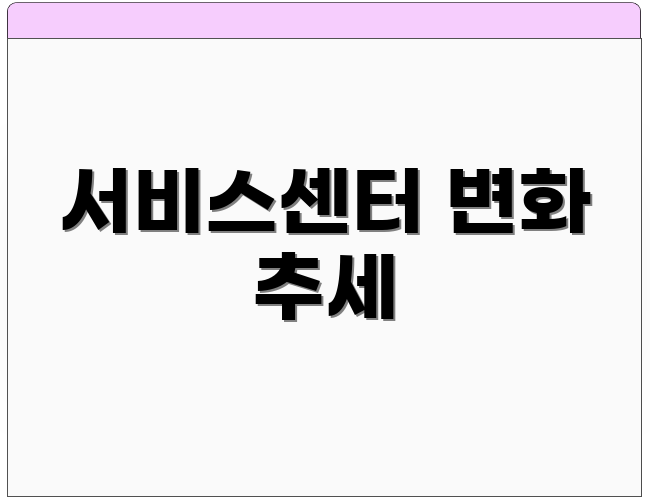 서비스센터 변화 추세