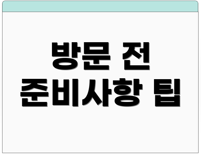 방문 전 준비사항 팁