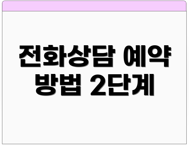 전화상담 예약 방법 2단계