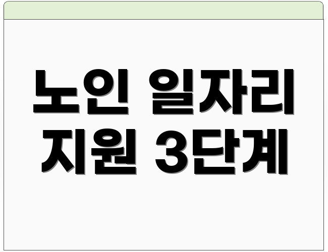 노인 일자리 지원 3단계