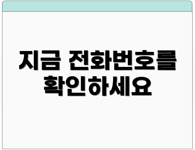 지금 전화번호를 확인하세요