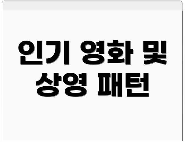 인기 영화 및 상영 패턴