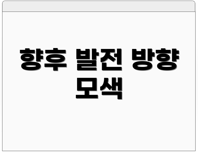 향후 발전 방향 모색