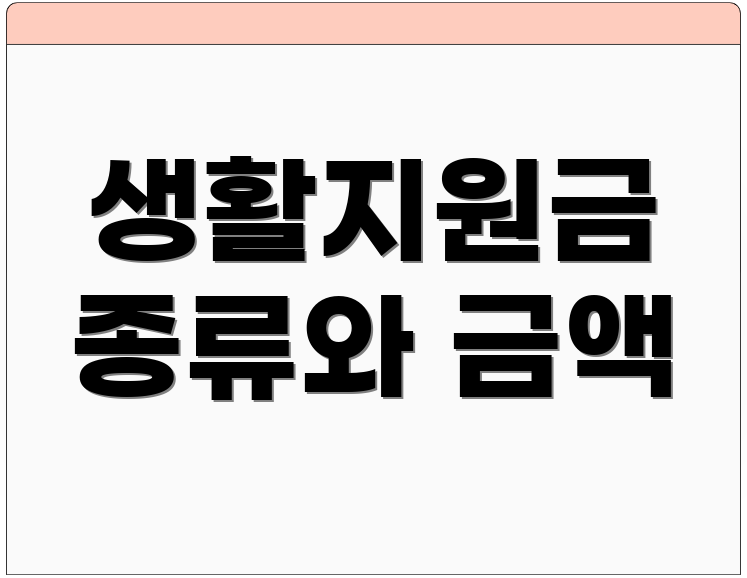 생활지원금 종류와 금액
