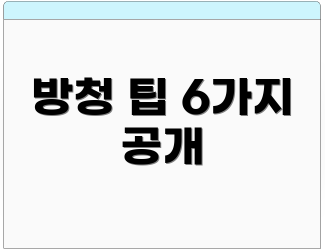 방청 팁 6가지 공개