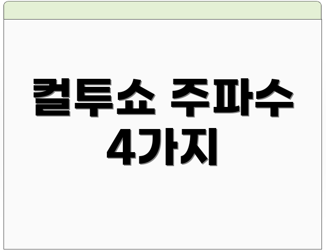 컬투쇼 주파수 4가지