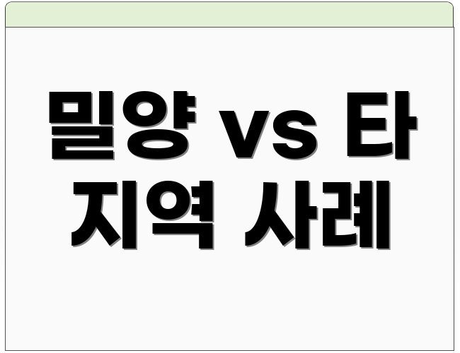 밀양 vs 타 지역 사례