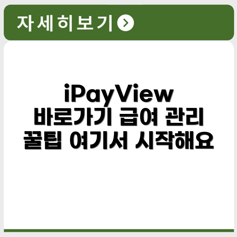 급여인트라넷 iPayView 홈페이지 바로가기