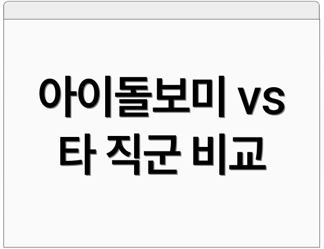 아이돌보미 vs 타 직군 비교