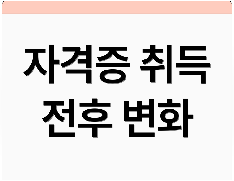 자격증 취득 전후 변화