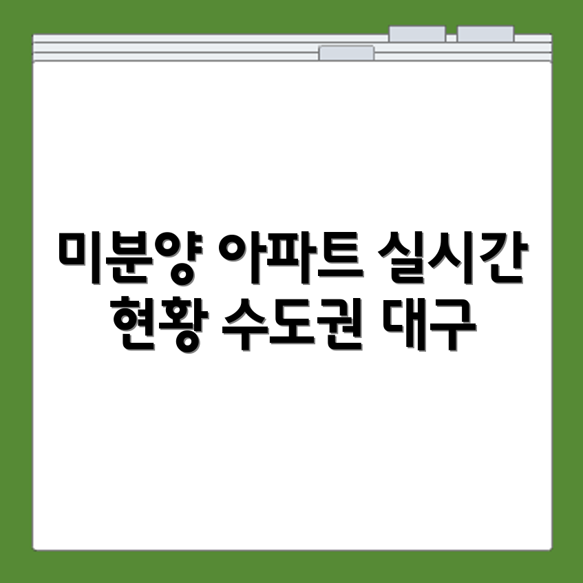 미분양 아파트 전국 수도권 대구 지역별 현황 실시간 조회